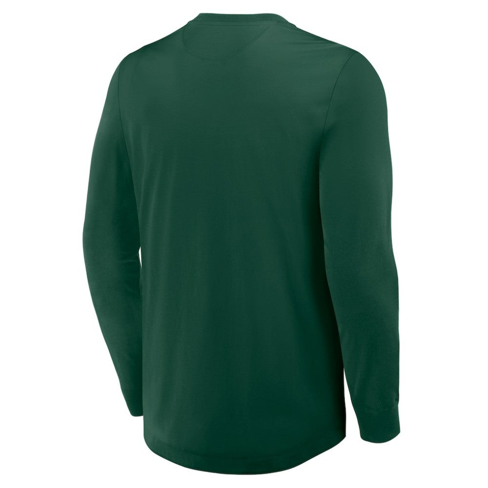 Minnesota Wild - Fanatics Adrenaline Push Long Sleeve Henley Shirt Green