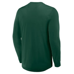 Minnesota Wild - Fanatics Adrenaline Push Long Sleeve Henley Shirt Green