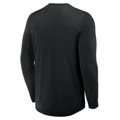 Boston Bruins Fanatics Adrenaline Push Long Sleeve Henley Shirt Black