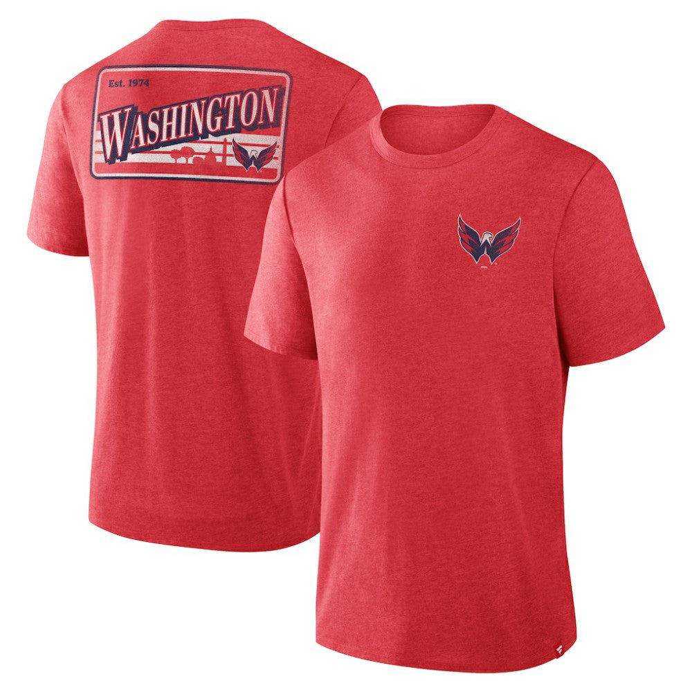 Washington Capitals Fanatics Fan Lanes Tri-Blend T-Shirt Heather Red