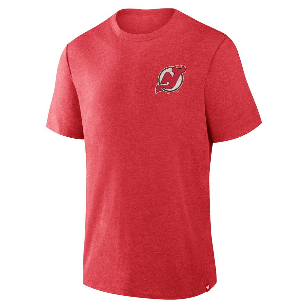 New Jersey Devils - Fanatics Fan Lanes Tri-Blend T-Shirt Heather Red