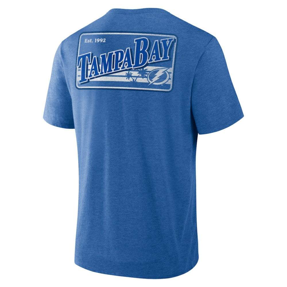 Tampa Bay Lightning - Fanatics Fan Lanes Tri-Blend T-Shirt Heather Blue