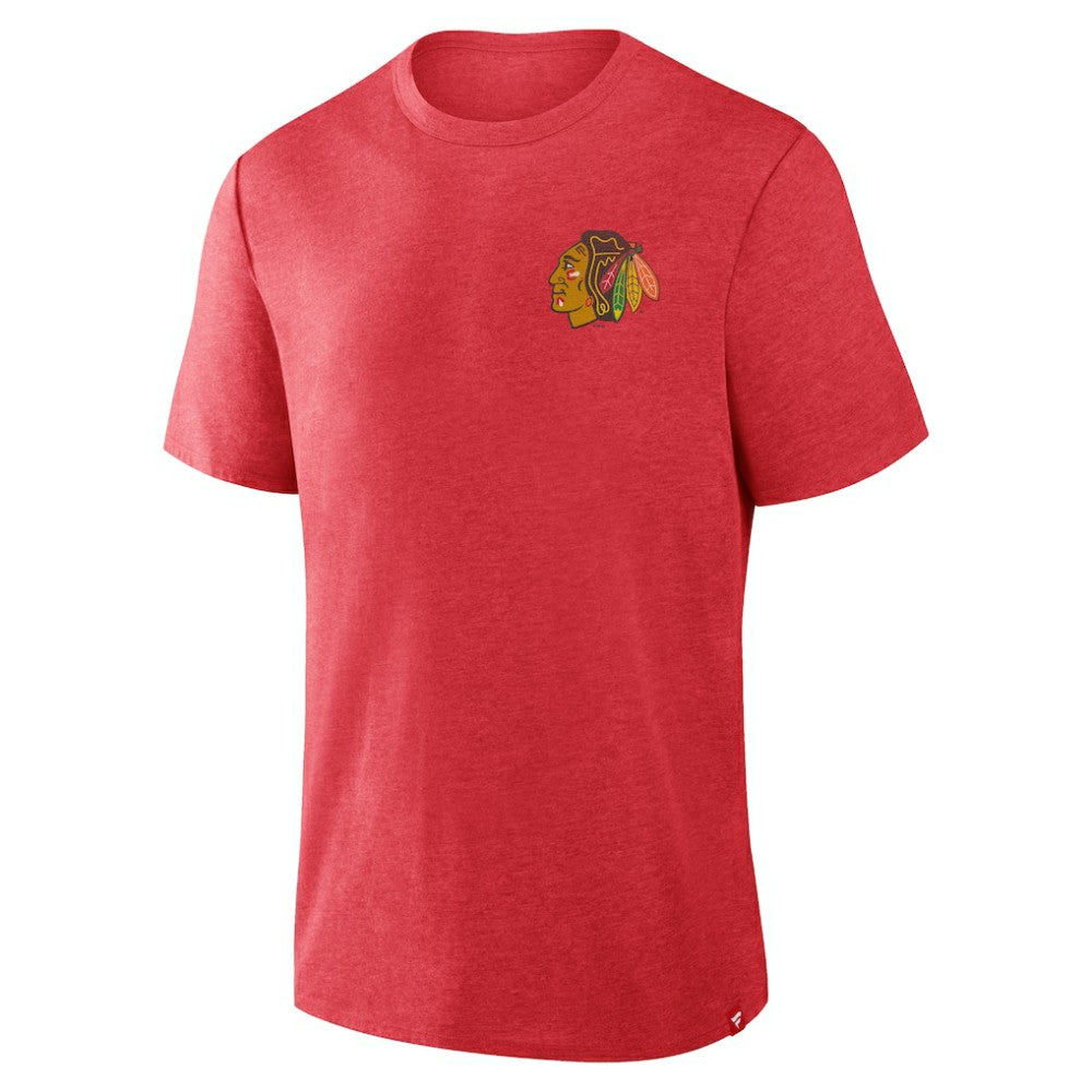 Chicago Blackhawks Fanatics Fan Lanes Tri-Blend T-Shirt Heather Red