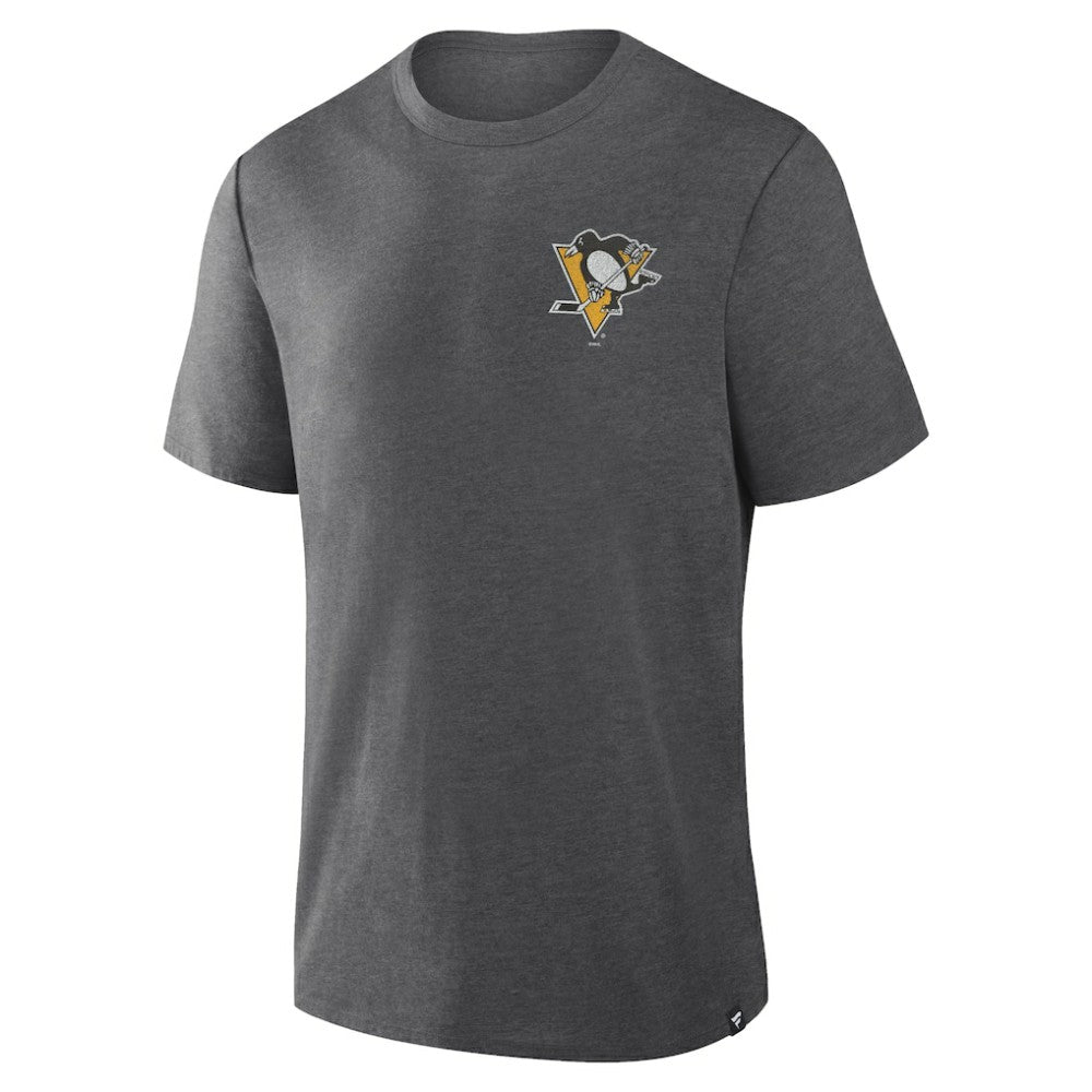 Pittsburgh Penguins Fanatics Fan Lanes Tri-Blend T-Shirt Heather Charcoal