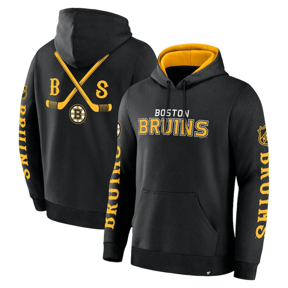 Boston Bruins Fanatics Big City Legacy Fleece Pullover Hoodie Black