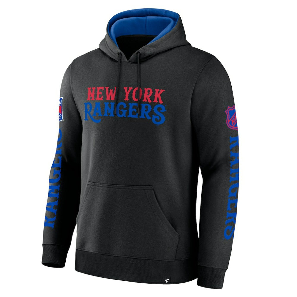 New York Rangers Fanatics Big City Legacy Fleece Pullover Hoodie Black