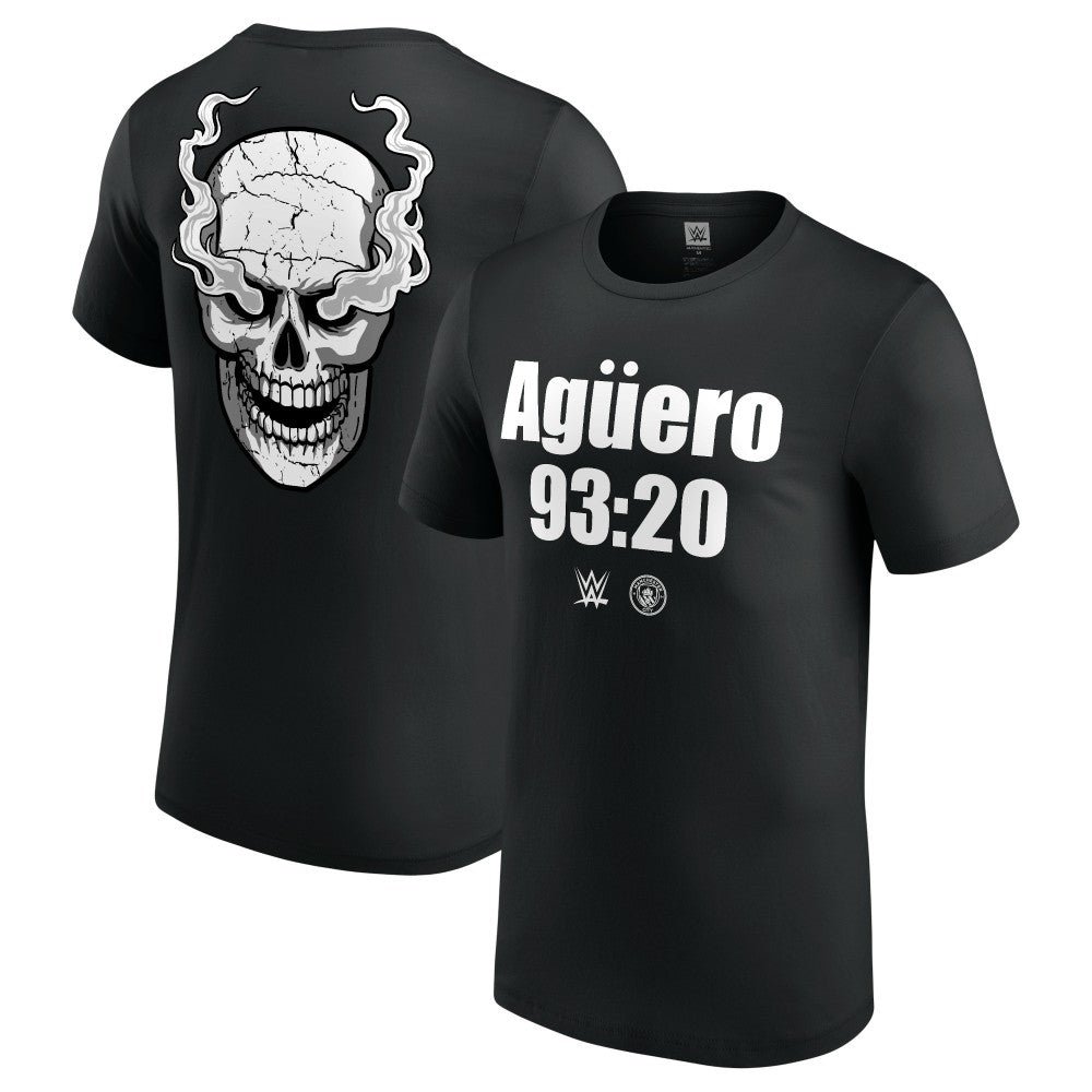 "Stone Cold" Steve Austin WWE x Manchester City Aguero 93:20 T-Shirts - Black