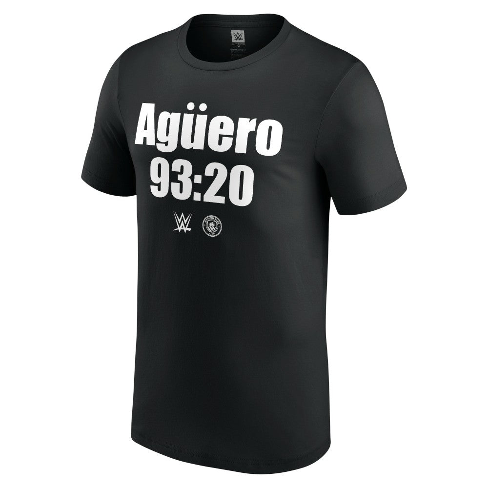 "Stone Cold" Steve Austin WWE x Manchester City Aguero 93:20 T-Shirts - Black