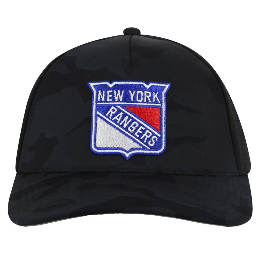 New York Rangers American Needle Valin Camo Super Tech Vented Adjustable Hat Black