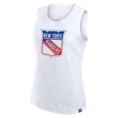 New York Rangers Fanatics Women's Slub Tank Top White