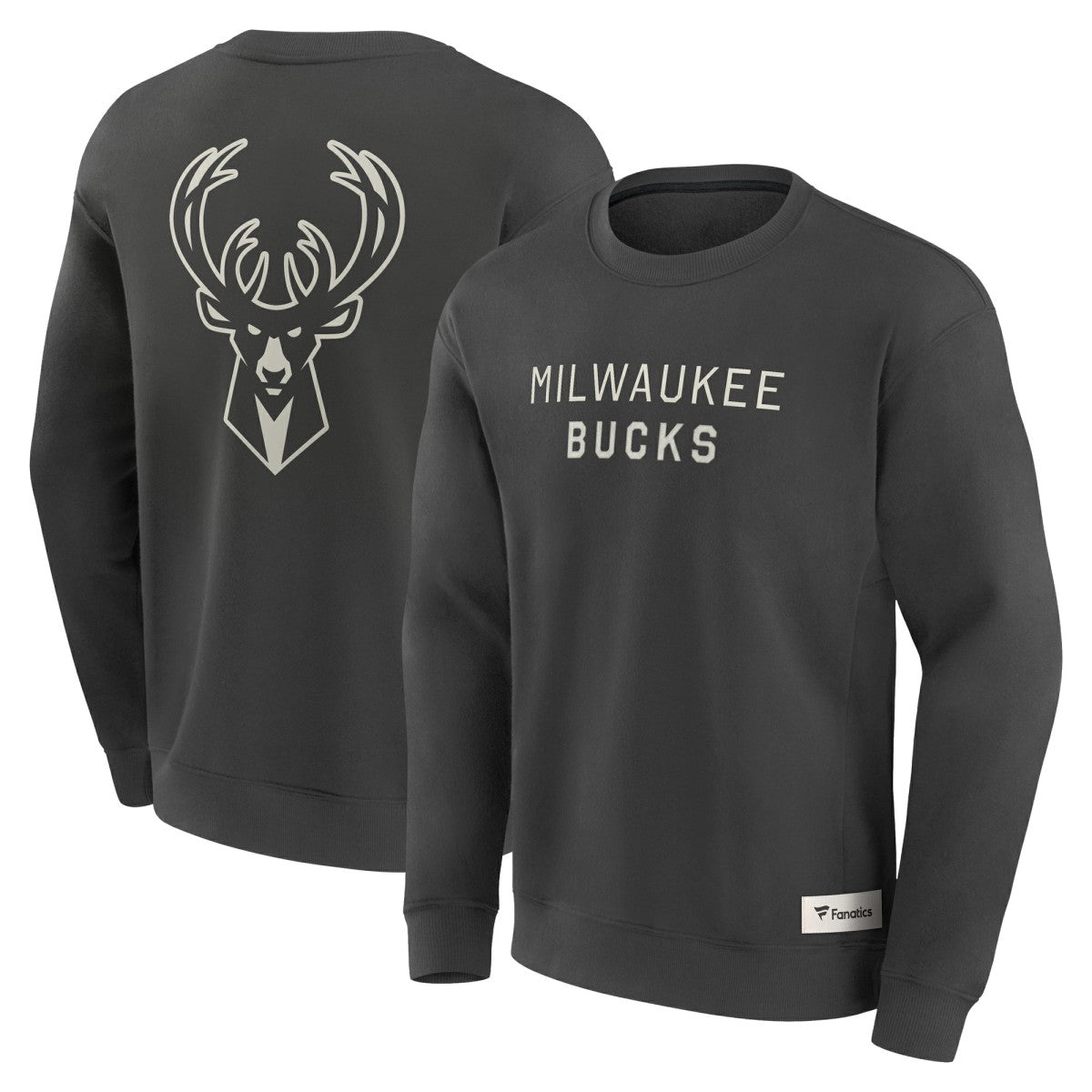 Fanatics - Milwaukee Bucks Elements Future Ground Lettering Pullover Sweatshirt - Gray
