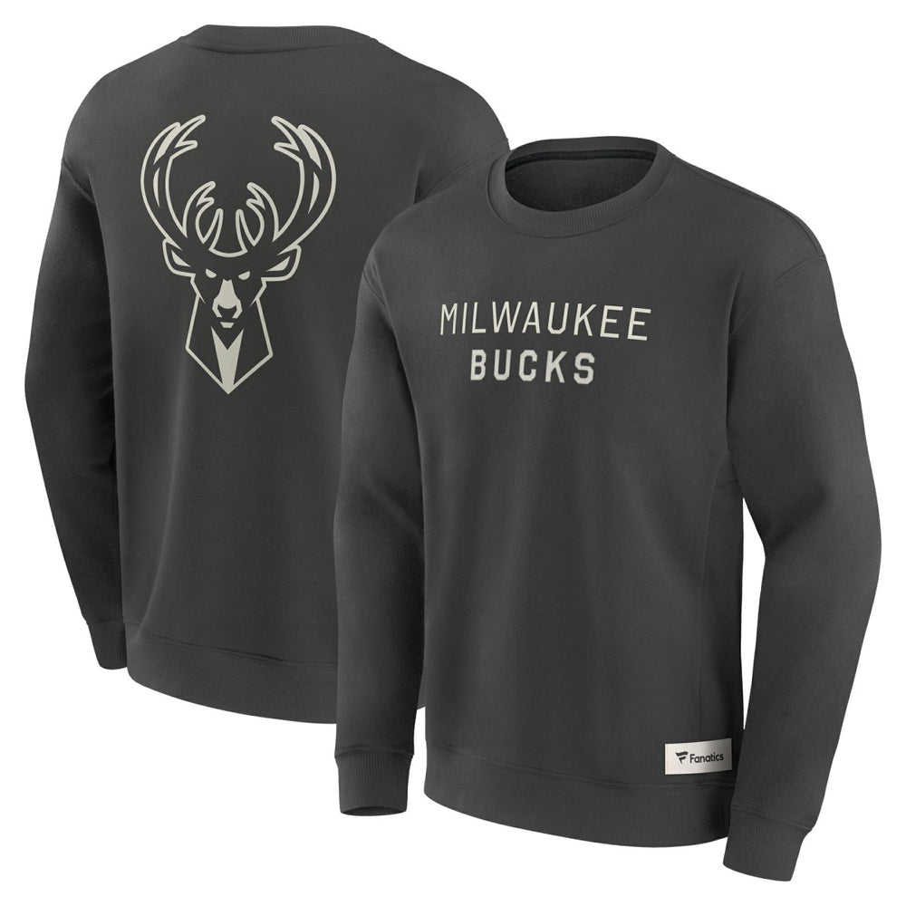 Fanatics - Milwaukee Bucks Elements Future Ground Lettering Pullover Sweatshirt - Gray