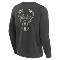 Fanatics - Milwaukee Bucks Elements Future Ground Lettering Pullover Sweatshirt - Gray