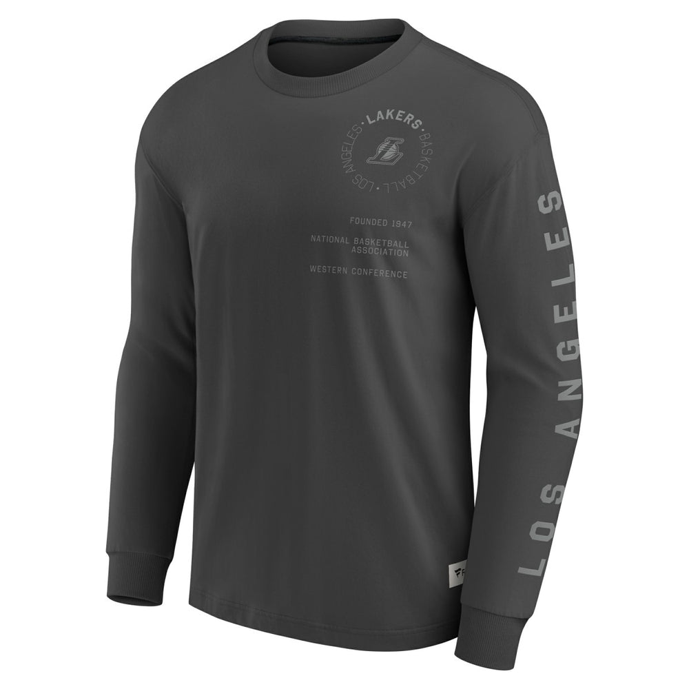 Fanatics - Los Angeles Lakers Elements Future Ground Tonal Info Long Sleeve T-Shirt - Gray