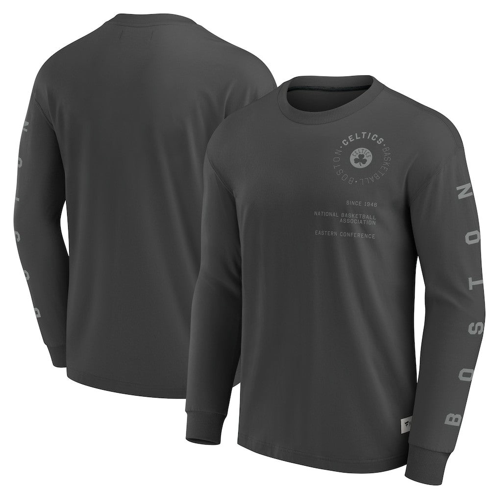 Fanatics - Boston Celtics Elements Future Ground Tonal Info Long Sleeve T-Shirt - Gray