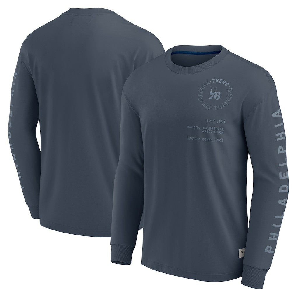 Fanatics - Philadelphia 76ers Elements Future Ground Tonal Info Long Sleeve T-Shirt - Blue