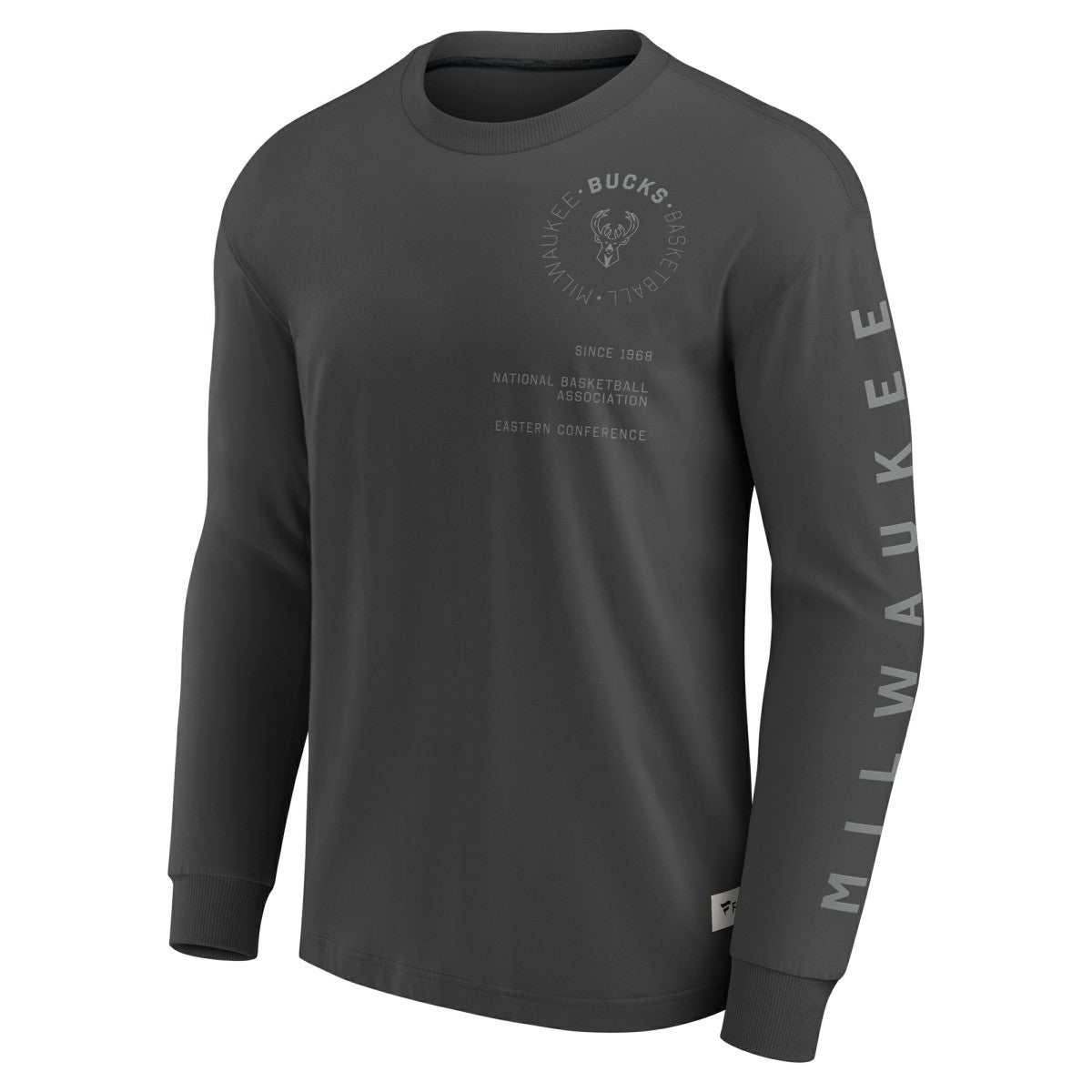 Fanatics - Milwaukee Bucks Elements Future Ground Tonal Info Long Sleeve T-Shirt - Gray