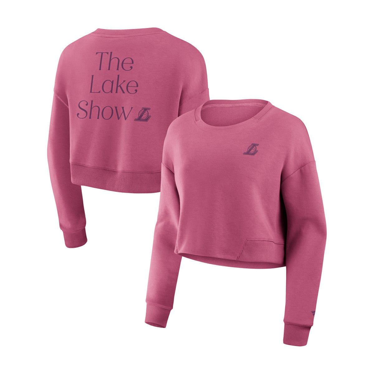 Fanatics - Los Angeles Lakers Women's Studio Tri-Blend Cropped Pullover Sweatshirt - Pink