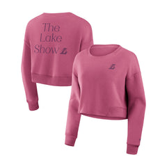 Fanatics - Los Angeles Lakers Women's Studio Tri-Blend Cropped Pullover Sweatshirt - Pink