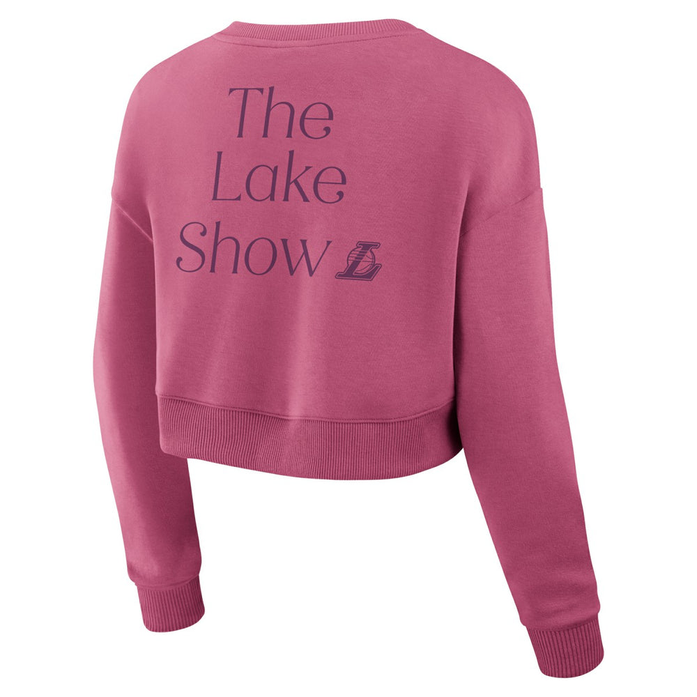 Fanatics - Los Angeles Lakers Women's Studio Tri-Blend Cropped Pullover Sweatshirt - Pink