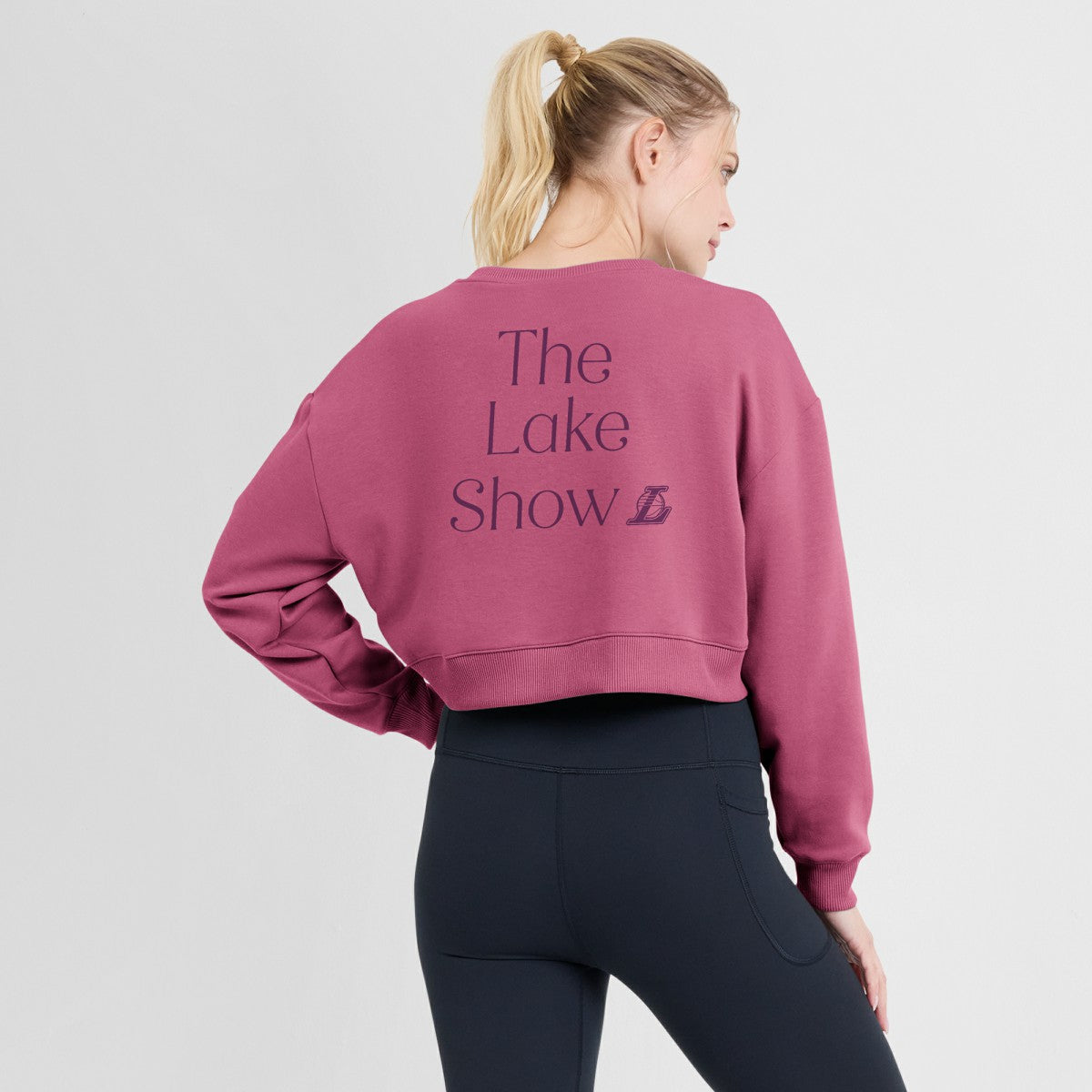Fanatics - Los Angeles Lakers Women's Studio Tri-Blend Cropped Pullover Sweatshirt - Pink