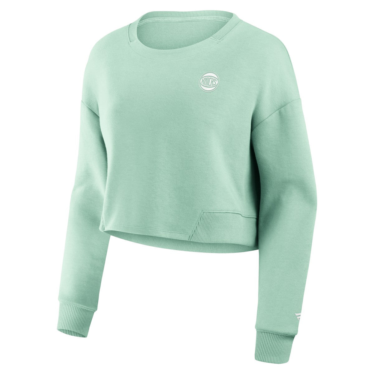 Fanatics - New York Knicks Women's Studio Tri-Blend Cropped Pullover Sweatshirt - Mint