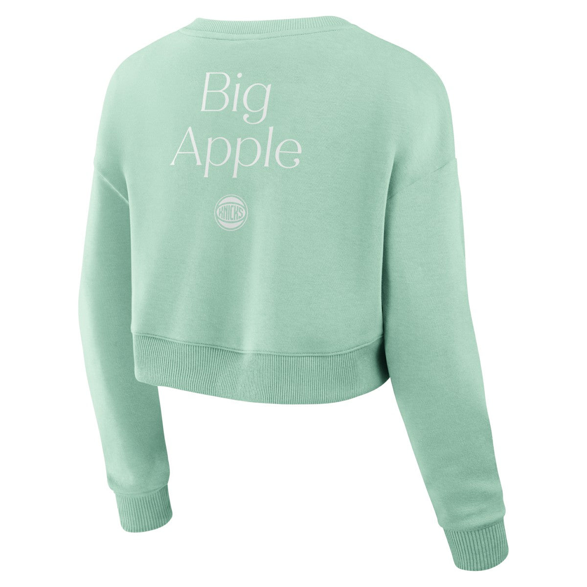 Fanatics - New York Knicks Women's Studio Tri-Blend Cropped Pullover Sweatshirt - Mint