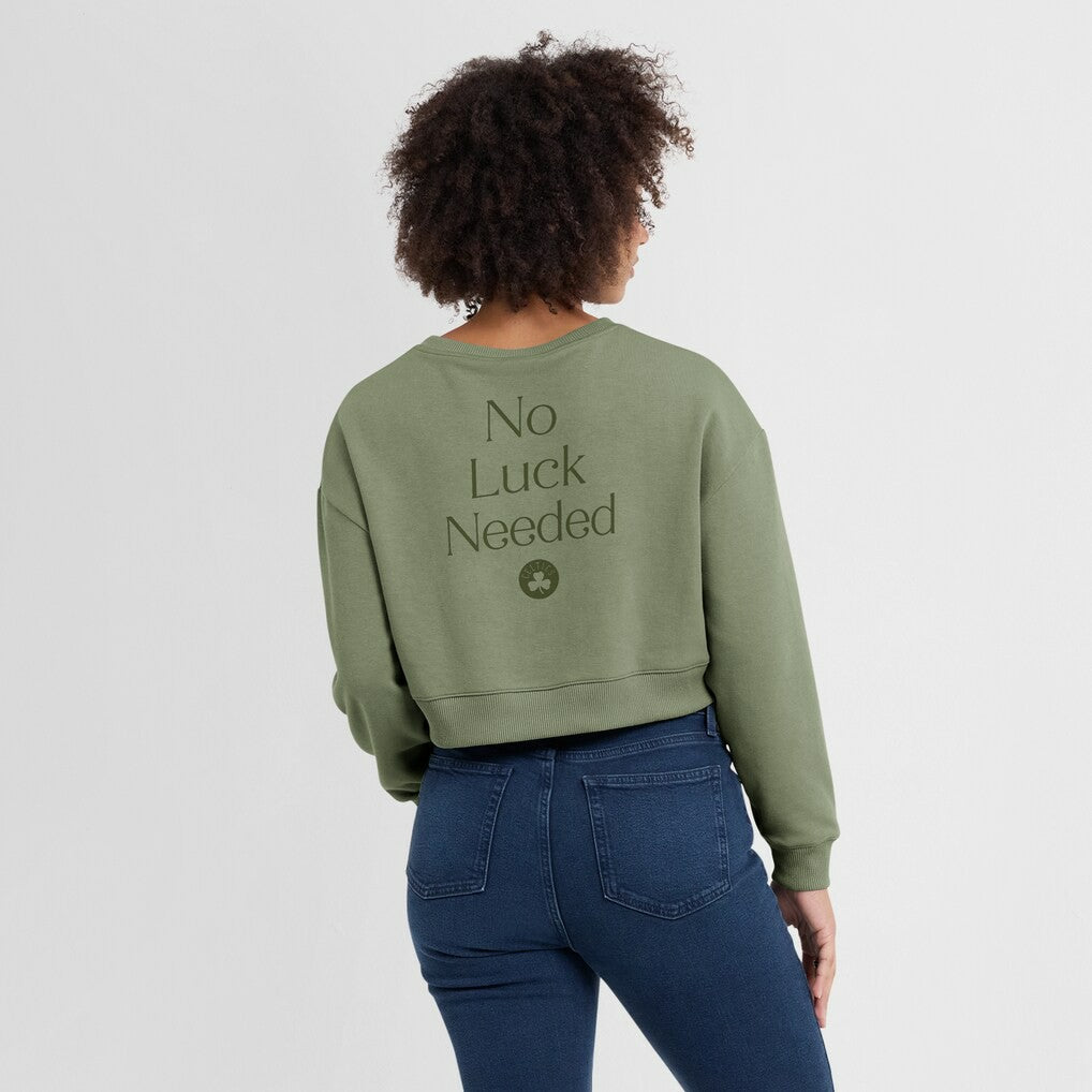 Fanatics - Boston Celtics Women's Studio Tri-Blend Cropped Pullover Sweatshirt - Olive