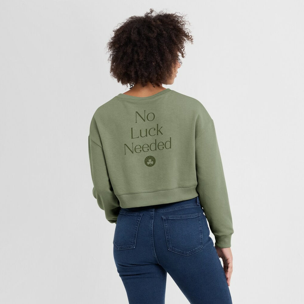 Fanatics - Boston Celtics Women's Studio Tri-Blend Cropped Pullover Sweatshirt - Olive