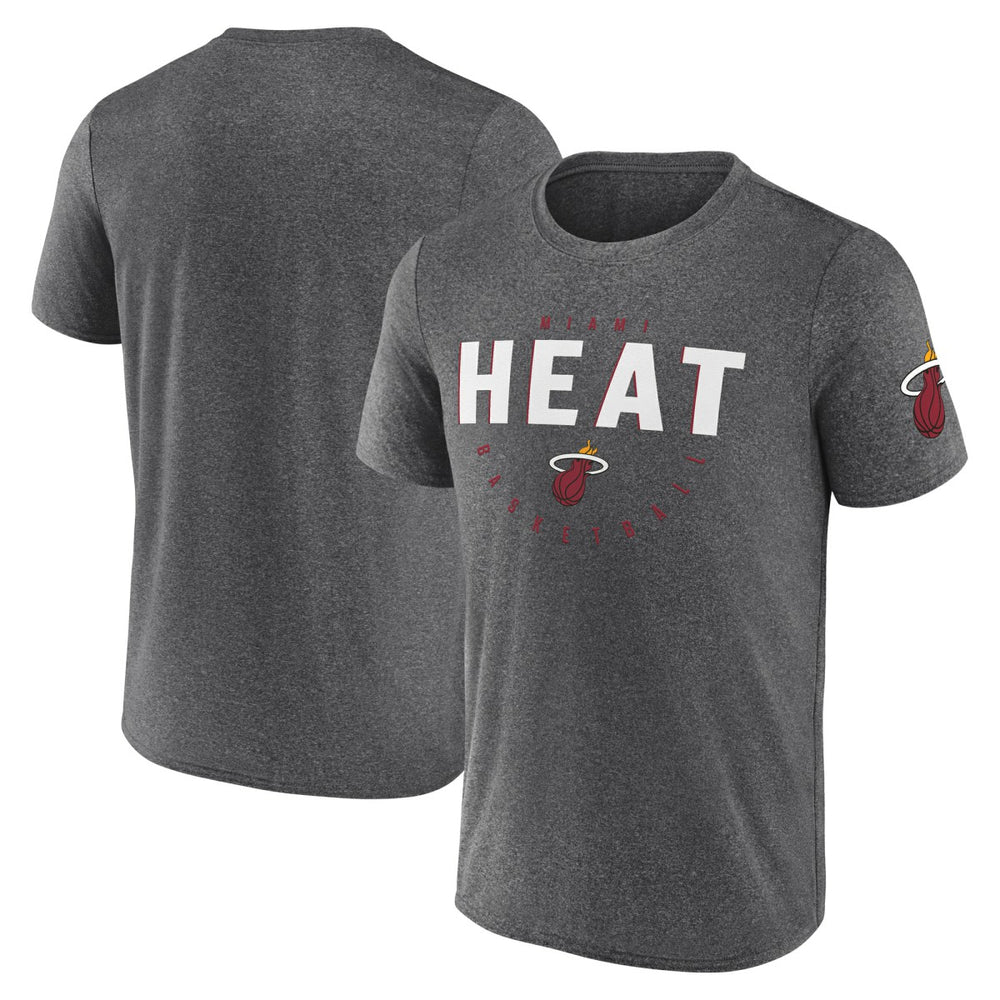 NBA - Miami Heat Logo Athletic Block Practice Performance T-Shirt - Heather Charcoal