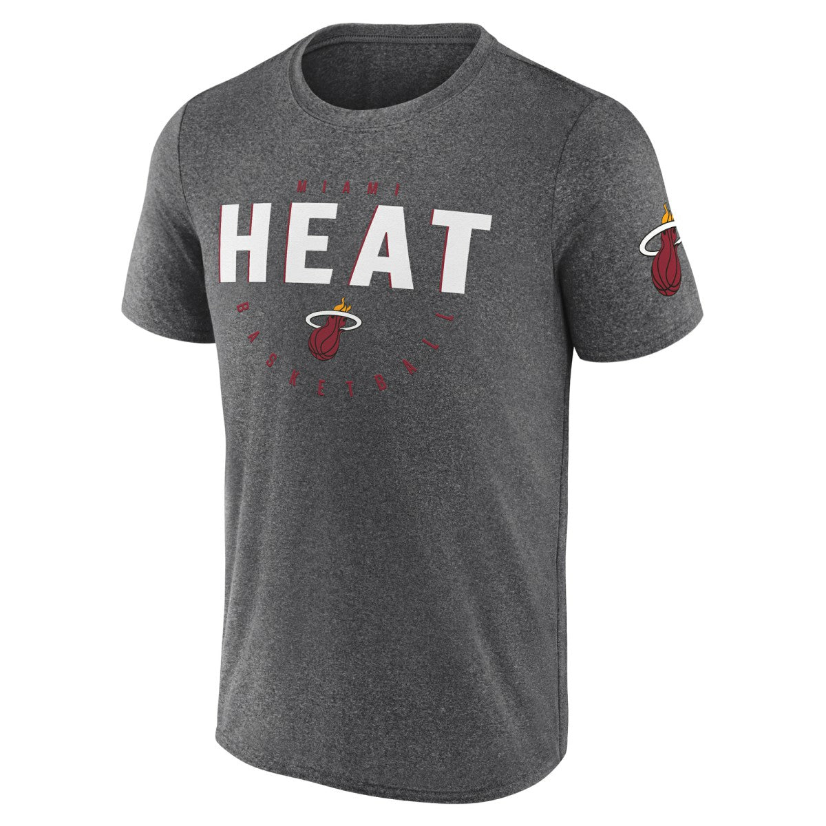 NBA - Miami Heat Logo Athletic Block Practice Performance T-Shirt - Heather Charcoal