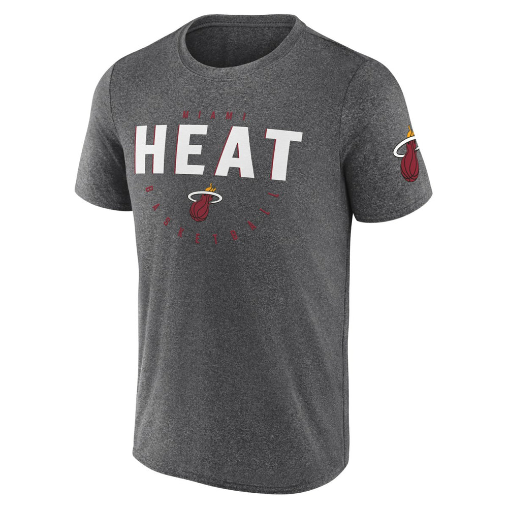 NBA - Miami Heat Logo Athletic Block Practice Performance T-Shirt - Heather Charcoal
