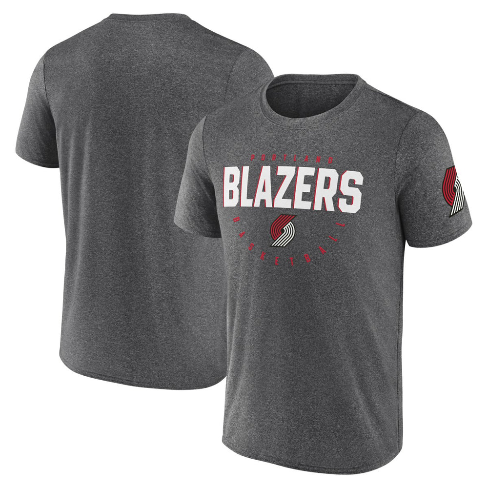 NBA - Portland Trail Blazers Logo Athletic Block Practice Performance T-Shirt - Heather Charcoal