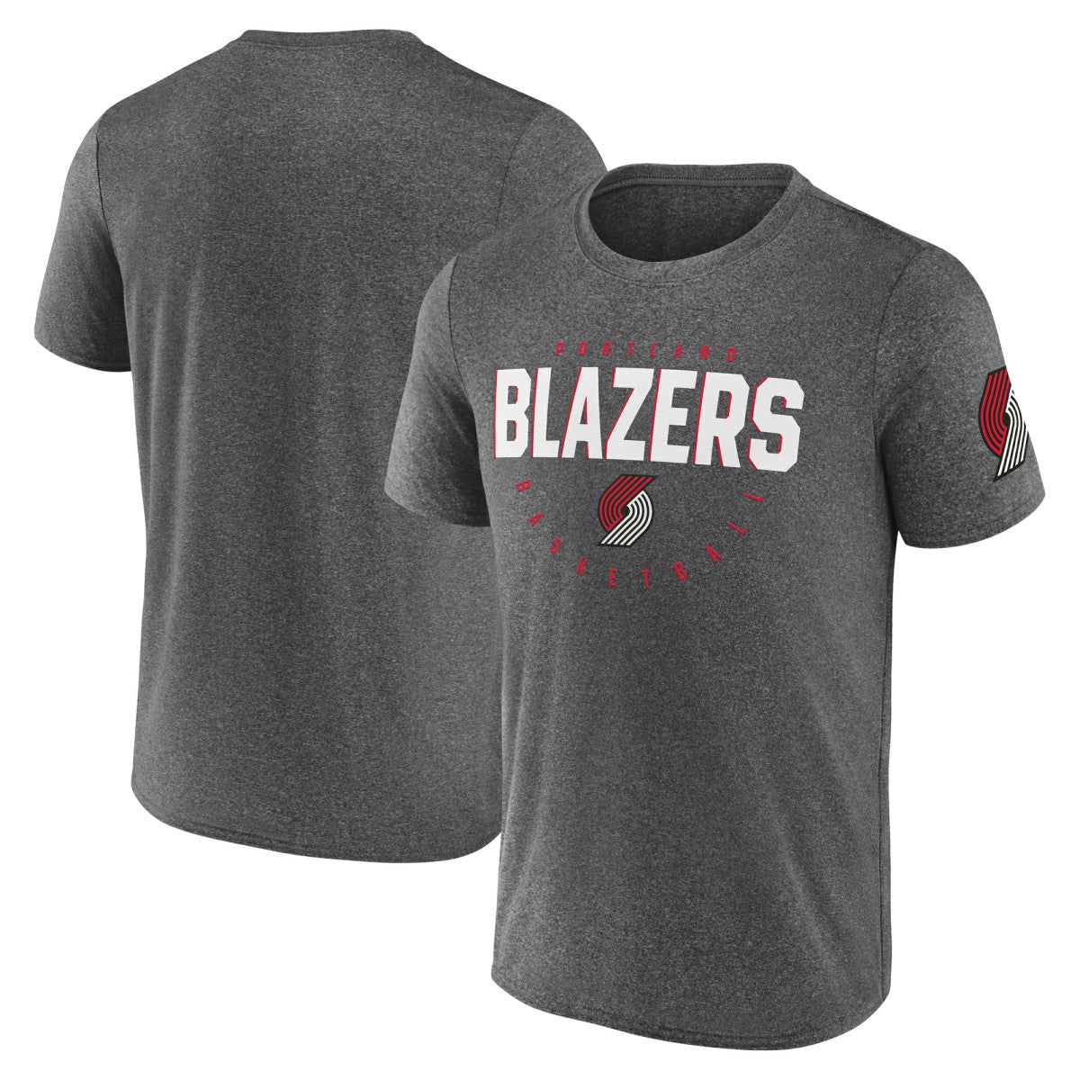 NBA - Portland Trail Blazers Logo Athletic Block Practice Performance T-Shirt - Heather Charcoal