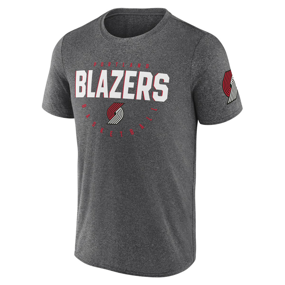 NBA - Portland Trail Blazers Logo Athletic Block Practice Performance T-Shirt - Heather Charcoal