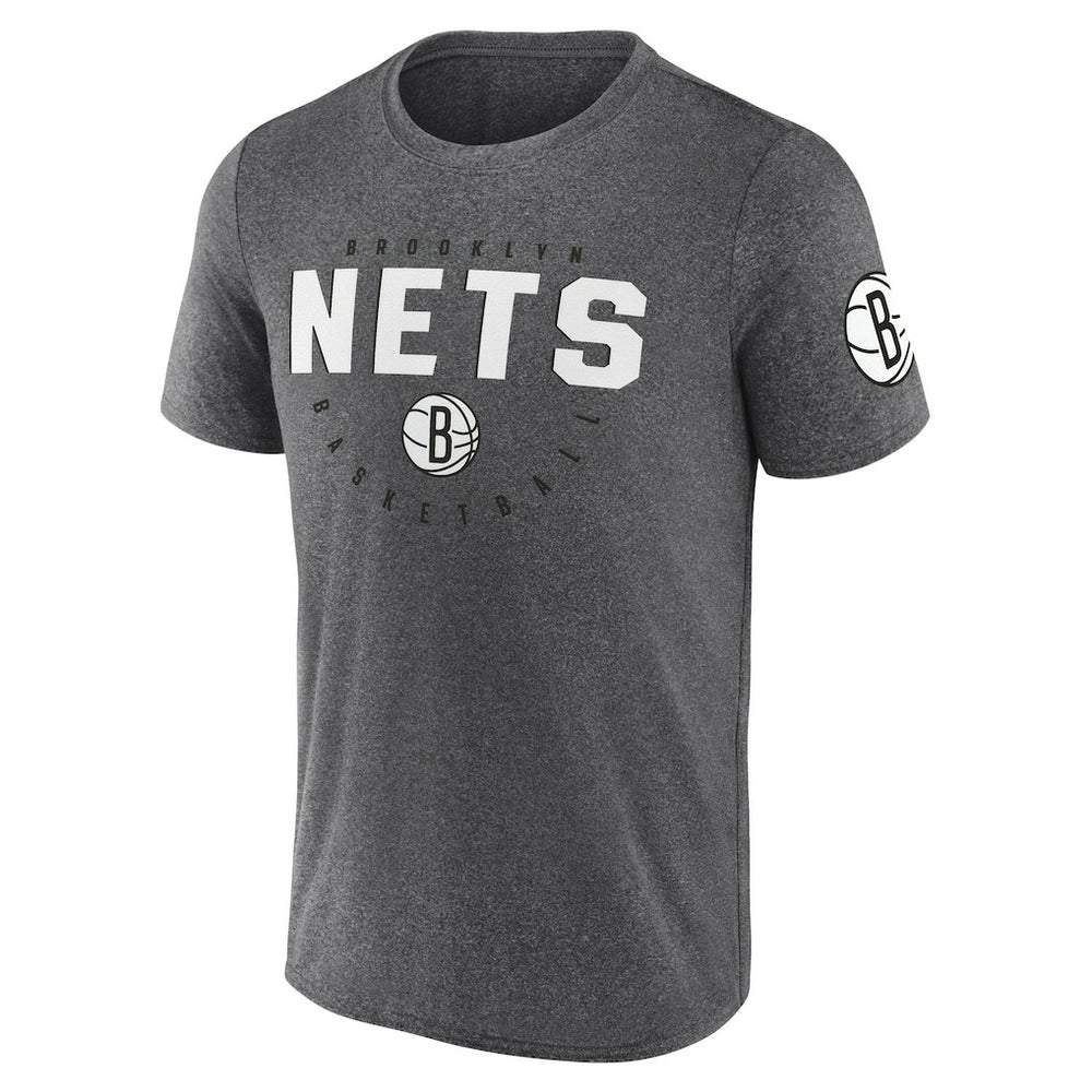 NBA - Brooklyn Nets Logo Athletic Block Practice Performance T-Shirt - Heather Charcoal