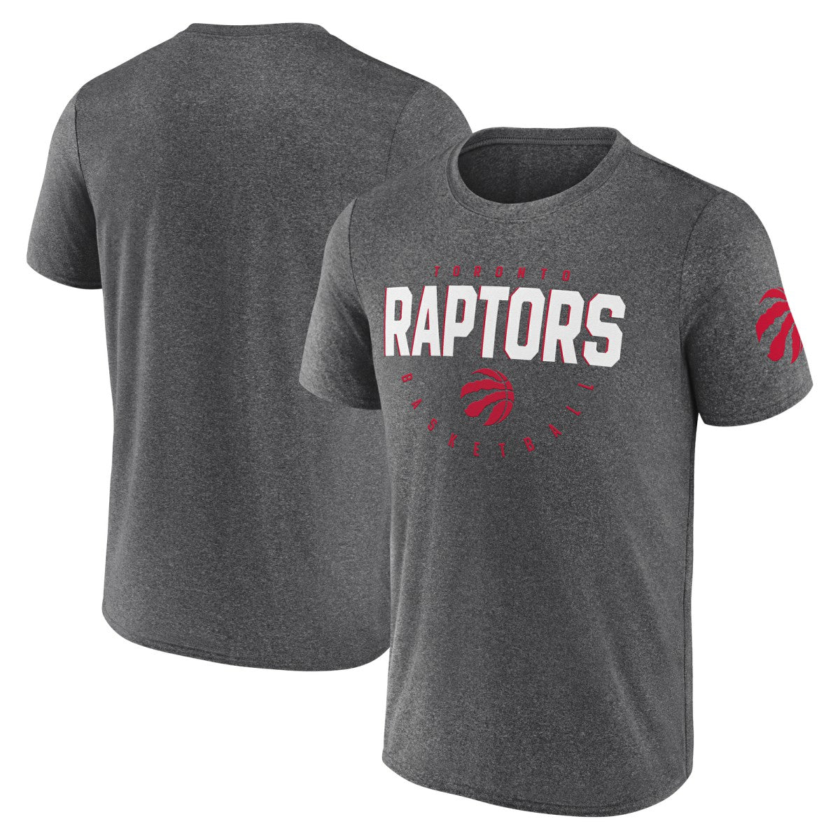 NBA - Toronto Raptors Logo Athletic Block Practice Performance T-Shirt - Heather Charcoal