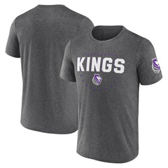 NBA - Sacramento Kings Logo Athletic Block Practice Performance T-Shirt - Heather Charcoal