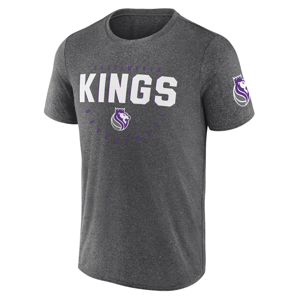 NBA - Sacramento Kings Logo Athletic Block Practice Performance T-Shirt - Heather Charcoal
