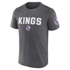NBA - Sacramento Kings Logo Athletic Block Practice Performance T-Shirt - Heather Charcoal