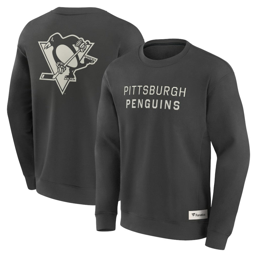 Pittsburgh Penguins Fanatics Elements Future Ground Lettering Pullover Sweatshirt Charcoal