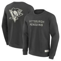 Pittsburgh Penguins Fanatics Elements Future Ground Lettering Pullover Sweatshirt Charcoal