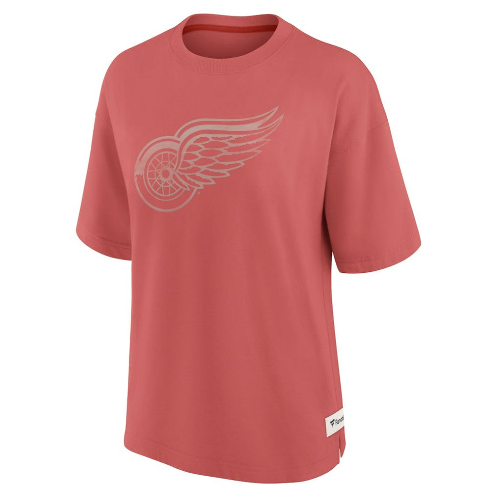Detroit Red Wings - Fanatics Women's Oversized Elements Raw Edge Future Ground T-Shirt Red