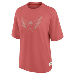 Washington Capitals Fanatics Women's Oversized Elements Raw Edge Future Ground T-Shirt Red