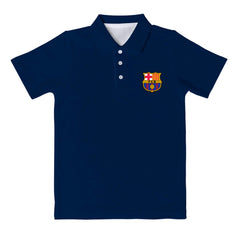 Barcelona Vive La Fete Youth Solid Polo - Navy
