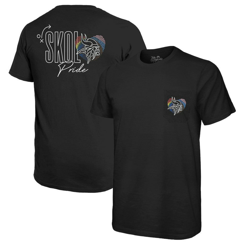 Minnesota Vikings Majestic Threads Pride Pocket T-Shirt Black - NFL