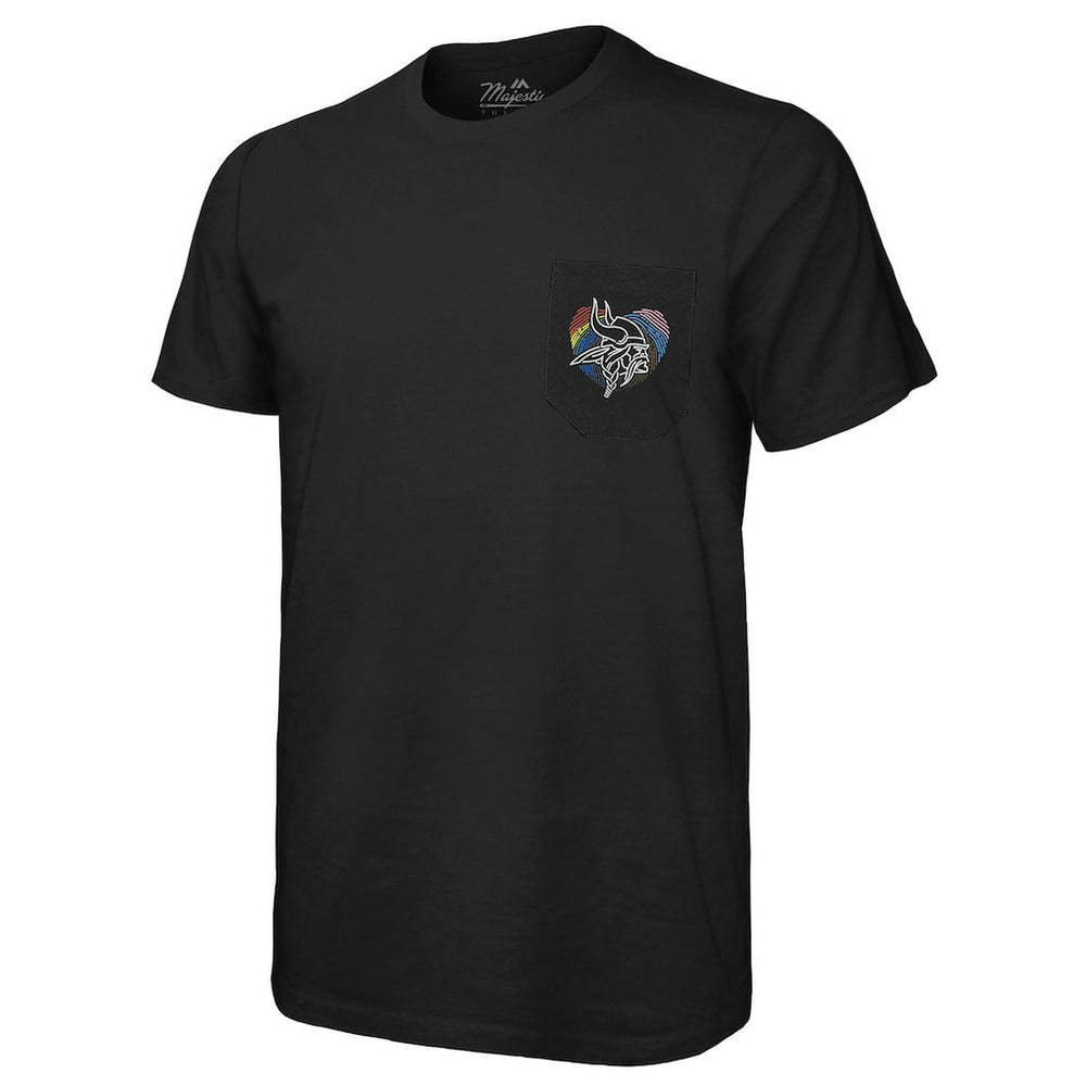 Minnesota Vikings Majestic Threads Pride Pocket T-Shirt Black - NFL