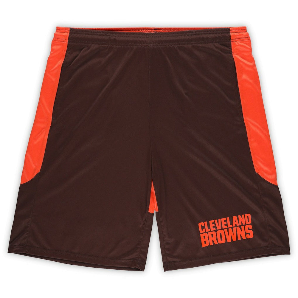 Cleveland Browns Big & Tall Launch Shorts Brown/Orange - Fanatics