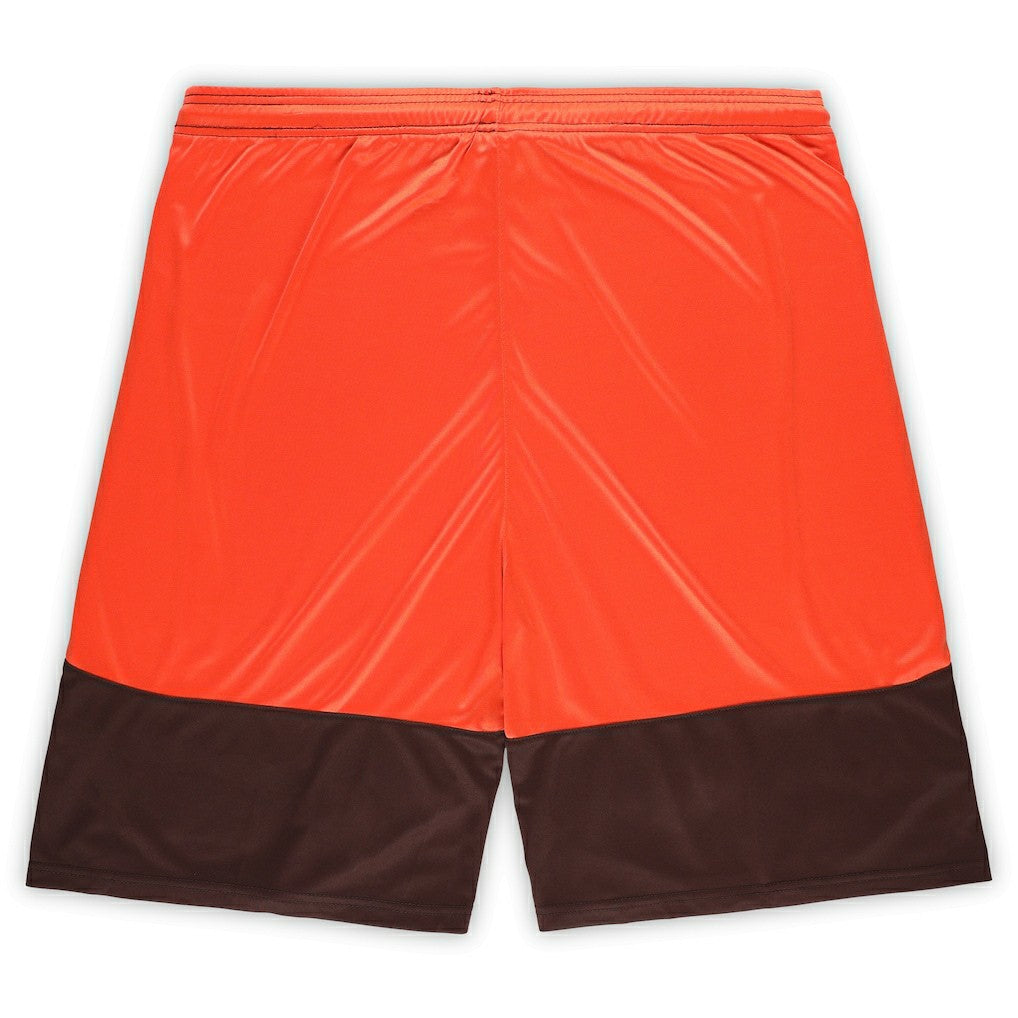 Cleveland Browns Big & Tall Launch Shorts Brown/Orange - Fanatics
