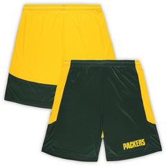 Green Bay Packers Big & Tall Launch Shorts Green/Gold - Fanatics